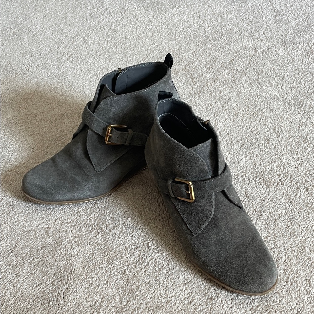 Franco Sarto Charcoal Suede Ankle Boots